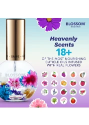 Blossom Hydrating Moisturizing Strengthening Scented Cuticle Oil Infused with Real Flowers Made in USA 05 fl oz Grape