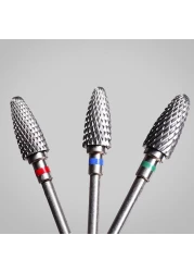 3 Pieces 5 in 1 Nail Drill Bits 332 Inch Professional Tungsten Nail File Bits 332 Inch Shank Size Drill Machine for Acrylic NailsManicure Nail Art Drill Machine Both Left and Right Handed