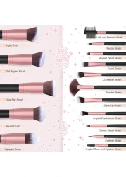BESTOPE PRO 16Pcs Makeup Brushes Set 4Pcs Beauty Blender Sponge Set and 1 Brush Cleaner Premium Synthetic Foundation Brushes Blending Face Powder Eye Shadows Make Up Brushes Kit Rose Gold