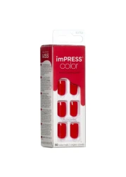 Kiss Impress Colour Press-On Manicure False Nails KIMC013C Reddy Or Not