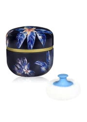 WEMEGA Body Powder Case with Powder Puff Powder Container Tea Box for Baby and Women Powder Puff and Powder Case for Travel Midnight Flower