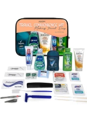 Asom Toiletry Travel Convenience Kit Prefilled Personal Care TSA Approved Toiletries Hygiene Traveling Essentials 20 Piece Accessories Set Unisex TravelSize Toiletries Kits