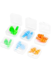 Aiwanto 2Pack Silicone Noise Cancelling Ear Plugs Hearing Protection Noise Reducing Ear Care Waterproof Sleeping Swimming Travelling with Carry Cases