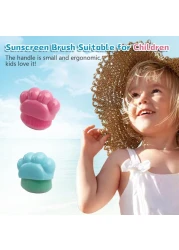 4Pcs Sunscreen Applicator for Kids, Sunblock Buddy Brush Applicator with Protective Case, Sun Lotion Applicator Sun Cream Brush Set for Outdoor Travel(Blue+Rose)