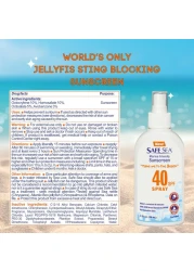 SAFE SEAJellyfish StingBlocking Sunscreen SPF 40 Spray 4 Fl oz Waterproof Biodegradable Coral ReefSafe Body and Face Sunscreen AntiJellyfish and SeaLice sting protection