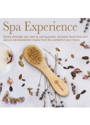 Nevlers Natural Boar Bristle Dry Body Brush Set Detachable Dry Brushing Body Brush for Skin Massage Long Wooden Handle for Exfoliating Body Scrubber Shower Brush for Body Dry Brush Face Brush