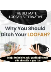 Avilana Style 3 2in1 Exfoliating Silicone Body Scrubber Shampoo Brush Scalp Massager Hygienic Shower Loofah Sponge Alternative for Deep Clean Soft Skin