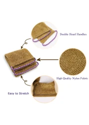 3 Pieces African Net Sponge with Handles Long African Exfoliating Net Washcloth Bath Sponge Net Cloth Wash Net Body Back Scrubber for Shower Loofah