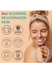 Dry Brushing Body Brush for Lymphatic Drainage Cellulite Round Dry Brush for Body Natural Bristle Body Brush for Showering Skin Brush for Dry Brushing Bath and Exfoliating