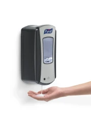 PurellLTX12 TouchFree Hand Sanitizer Dispenser ChromeBlack for 1200 mL PURELL LTX12 Hand Sanitizer Refills Pack of 1 192804