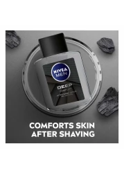 NIVEA MEN Deep After Shave Lotion With Anti-Bacterial Black Carbon And Woody Scent 100ml