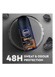 NIVEA MEN Antiperspirant Roll-on for Men Deep Black Carbon Antibacterial Espresso Scent 50ml