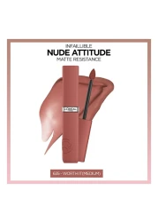 لوريال باريس إنفاليبل مات ريزستنس أحمر شفاه سائل 635 وورث إت ميديوم 5 ملل