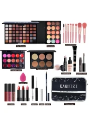 Makeup Kit Allinone Makeup Gift Set for Women Full Kit Eyeshadow Palette Lip Gloss Set Lipstick Blush Foundation Concealer Mascara Eyebrow PencilInclude Brush SetKIT019
