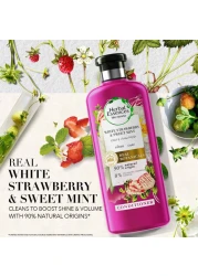 هيربل إسنسز بيو رينيو تنظيف بلسم شعر بالفراولة البيضاء والنعناع الحلو وردي 400 ملل