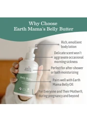 Earth Mama Belly Butter Maternity Moisturizer for Dry Skin Lotion for Pregnancy and Postpartum Recovery Self Care Body Cream with Aloe Fragrance Free 8Fluid Ounce