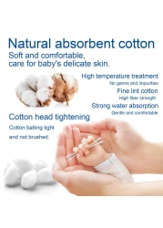 Baby Cotton Swabs Paper Sticks Cotton Buds for Baby Ear Nose Clean200PcsSpiral and Pointed