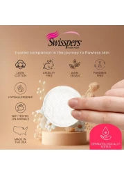 Swisspers Premium Exfoliating Rounds 2 Distinct Raised Textured Surface Cotton Facial Pads 80 Count Reclosable Bag