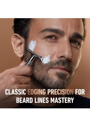 King C Gillette Safety Razor with Chrome Plated Handle and 5 Platinum Coated Double Edge Safety Razor Blade Refills