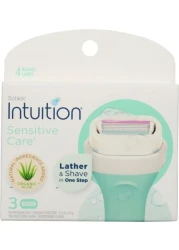 Schick Intuition Sensitive Skin Womens Razor Refills with Vitamin E Aloe Pack of 1count of 3