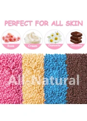 Hard Wax Beads Professional Wax Beads for Hair Removal 400g Hair Wax with 10 Pcs Wood Sticks for Full Body Brazilian Bikini Face Legs Eyebrow Painless at Home for Woman Men