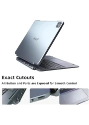 Doqo Smart Detachable Keyboard Case for Apple iPad Pro with Trackpad with RGB Backlit Keyboard,Advanced 5.1 Bluetooth, Protective case with Apple Pencil Holder(12.9 Inch/Detachable)