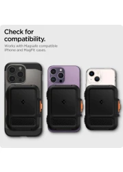 Spigen Lock Fit (MagFit) Magnetic Wallet Card Holder [up to 6 Cards] MagSafe Compatible with iPhone 15 Pro Max / 15 Pro / 15 Plus / 15 / iPhone 14/13/12 series - Black