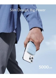 Anker Power Bank, 622 Magnetic Battery (MagGo), 5000mAh Foldable Magnetic Wireless Portable Charger And USB-C For iPhone 13/12 Series