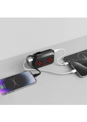 باور بانك بورودو جيمينج 10000mAh ميني، تصميم مخصص للألعاب، مداخل Type-C و USB A، كابل Type-C مدمج، شحن سريع PD 20W، شاشة رقمية، تصميم وحدة تحكم – أسود وأحمر
