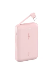 Belkin BoostCharge Power Bank with Integrated Cable Pink 10000mAh 20W