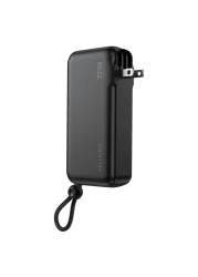 سيليريس تريك بطارية شحن مع كابل شحن مدمج ومحول 10000 مللي أمبير في الساعة - أسود