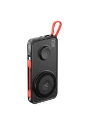 سيلايرس فاشن باور بانك 4 في 1 مع كابل مغناطيسي رمادي 10000 مللي أمبير 22.5 واط