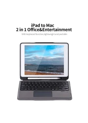 Generic-Black T207 Keyboard Protective Case with Detachable BT Keyboard Touchpad Replacement for iPad Pro 11(2018/2020)/iPad Air4 10.9(2020)
