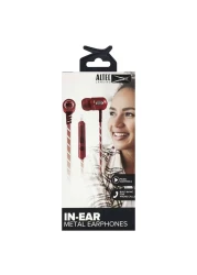 ألتيك لانسنيغ سماعات أذن سلكية معدنية مع ميكروفون- أحمر
