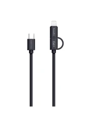 Cellairis GaN Adapter Black 65W with 2-in-1 Charging Cable Black