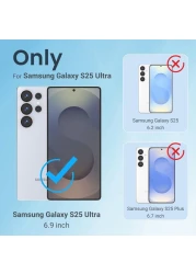 Samsung Galaxy S25 Ultra Case Cover Magnetic Car Mount Kickstand &amp; Holder, Premium Silicone Vertical &amp; Horizontal Hand Strap and Grip with Multi Stand Case for Samsung Galaxy S25 Ultra 5G Black