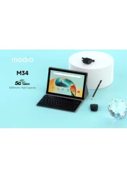 Modio M34 10.1-inch Tablet Dual SIM 8GB RAM 512GB 5G With Keyboard Earphone Digital Pen Screen Protector and Back Cover