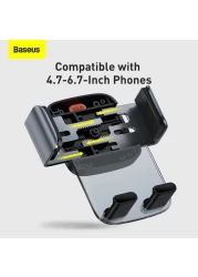 Baseus 2-in-1 Easy Control Clamp Car Phone Holder Dashboard/Air Vent 360 Degrees Rotatable Car Phone Stand Car Mobile Stand Compatible with iPhone 13 Pro/Pro Max/Mini, Galaxy, and all 4.7-6.7'' Black