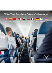 Language Translator Device Support for 138 Languages Real Time Offline/Online Instant Two Way Voice and Photo Translation 4&rdquo; Touchscreen for Travel, Business, and Language Learning
