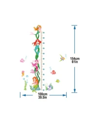 StickieArt - Mermaids Growth Chart Wall Decal, Multi-Colour, 50 x 70 cm, STA-129