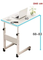 Snack Side Table, Mobile End Table Height Adjustable Bedside Table Laptop Rolling Cart C Shaped TV Tray with Storage Shelves for Sofa Couch