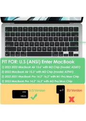 US Version Arabic Keyboard Cover for MacBook Air 15/13.6" 2022,2023 Model A2941/A2681 &amp; MacBook Pro 14" 2023,2022, Model A2442, A2779 M1 &amp; MacBook Pro 16" 2023,2022, Model A2485,A2780 M1, Black