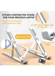 Generic Laptop Stand, Adjustable Portable Laptop Holder For Desk, Aluminum Ventilated Notebook Riser For Macbook Air Pro, Dell Xps, More 10-15.6 Inches Pc Computer, Tablet, Ipad