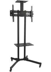 Homey Tech IBX-1500 Mobile/Rolling TV Cart &acirc;&euro;&ldquo; Tilt +15&Acirc;&deg; to -15&Acirc;&deg;, Lockable Wheels, Fits 32-65 Inch TVs (Max 50kg, VESA 600x400mm), Includes Camera Rack