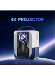 Radiotronics Portable Smart Home Theater 4K Projector Wi-Fi Bluetooth Android Mobile Screen LED TV Game Projector Manual Focus HDMI/USB/AV/Remote Control with Angle Stand Q5