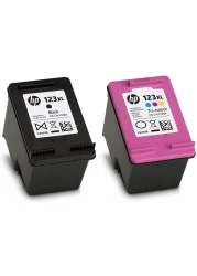 HP 123 Ink Cartridge Set, Black - F6V17Ae &amp; Tri-Color - F6V16Ae