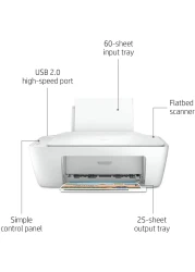 HP Deskjet 2320 All-In-One Printer, USB Plug And Print, Scan, And Copy, White