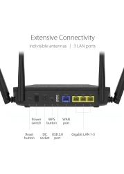RT-AX52 (AX1800) Dual Band WiFi 6 Extendable Router, Instant Guard, Parental Controls, Built-in VPN, AiMesh Compatible, Gaming &amp; Streaming, Smart Home