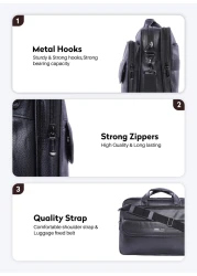 PARA JOHN Secure Business Professional Multi-Purpose Travel Laptop Bag with Hideaway Handles, Cross Shoulder Strap, Protective Padding / Office Bag, Macbook Bag