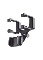 حامل هاتف بمرآة الرؤية الخلفية للسيارة، يدور 360 درجة، حامل متعدد الوظائف للهاتف وحامل GPS حامل هاتف السيارة العالمي لجميع الهواتف الذكية